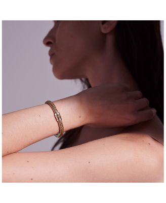 18K Yellow Gold & Sterling Silver Icon Bracelet, 6.5mm