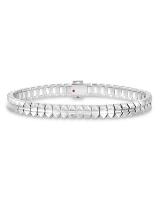 Roberto Coin - 18K White Gold Obelisco Polished Pyramid Link Bracelet