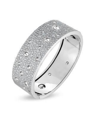 Roberto Coin - 18K White Gold Pois Mois Diamond Luna Bangle Bracelet
