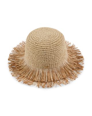 Joni Fringed Crochet Packable Bucket Hat