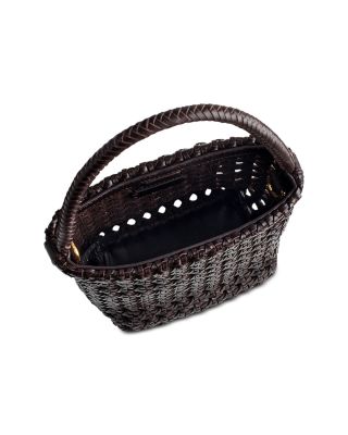 Handwoven Caned Leather Mini Bag