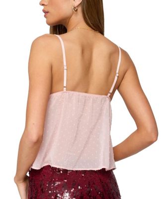 Dotted Chiffon Babydoll Tank Top