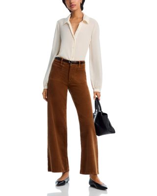 Le Slim Palazzo Mode Corduroy Jeans in Maple Brown