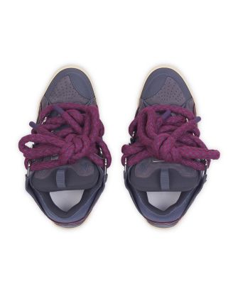  Men&#39;s Curb Sneakers in Leather with Snake Laces