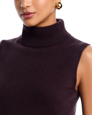 100% Cashmere Split Hem Turtleneck Tank - Exclusive