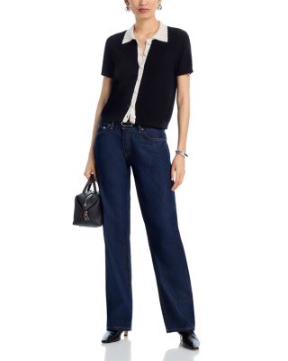 100% Cashmere Short Sleeve Colorblock Cardigan - Exclusive