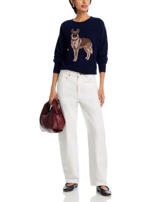 100% Cashmere German Shepard Dog Crewneck Sweater - Exclusive