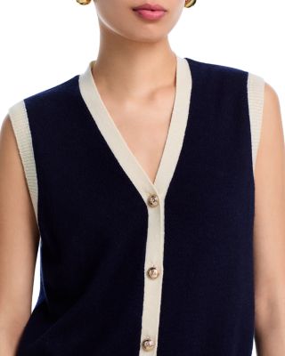 100% Cashmere V Neck Sweater Vest - Exclusive