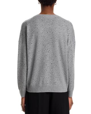 100% Cashmere V Neck Crystal Sweater - Exclusive
