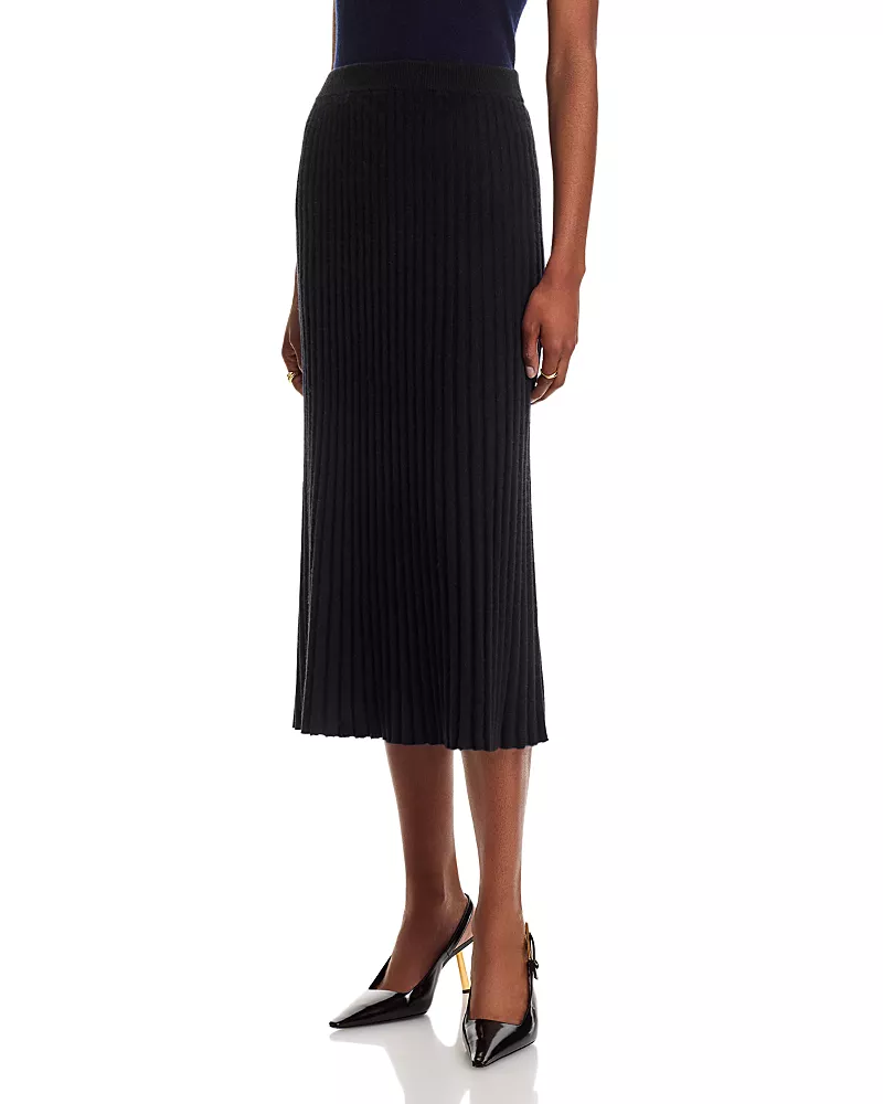 C by Bloomingdale's Cashmere 100% Cashmere Ribbed Midi Skirt - Exclusive