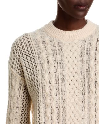 100% Cashmere Multi Cable Drop Shoulder Sweater - Exclusive