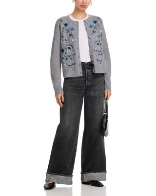 Cashmere Crewneck Cardigan Sweater - Exclusive