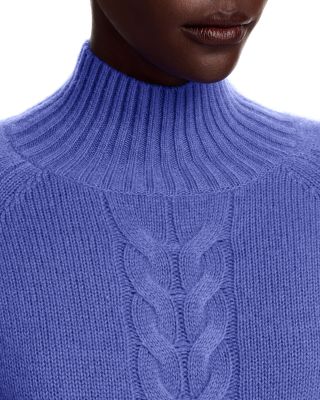 100% Cashmere Cable Mock Neck Sweater - Exclusive