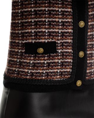 100% Cashmere Tweed Crewneck Cardigan - Exclusive