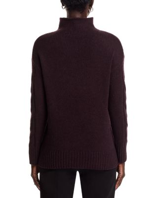 100% Cashmere Mock Neck Cable Sweater - Exclusive