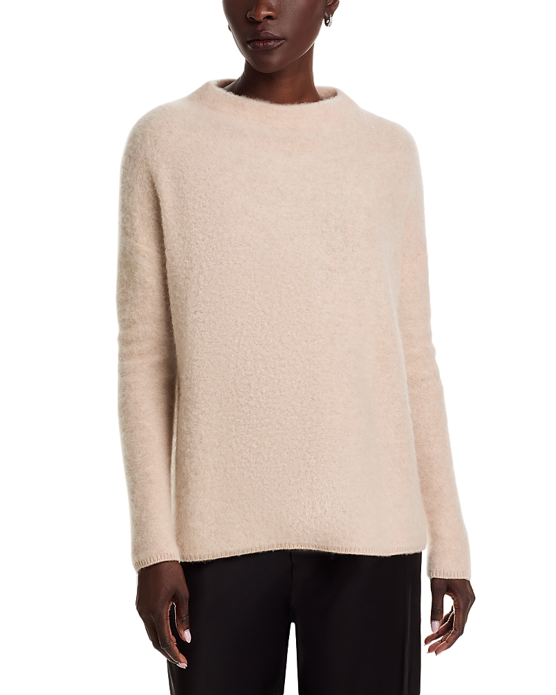 C By Bloomingdale's Cashmere Mock Neck Brushed Cashmere Sweater - Exclusive In Brown
