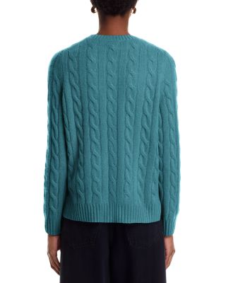 100% Cashmere Cable Knit Crewneck Sweater - Exclusive