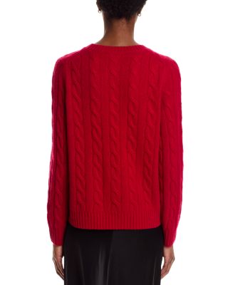100% Cashmere Cable Knit Crewneck Sweater - Exclusive