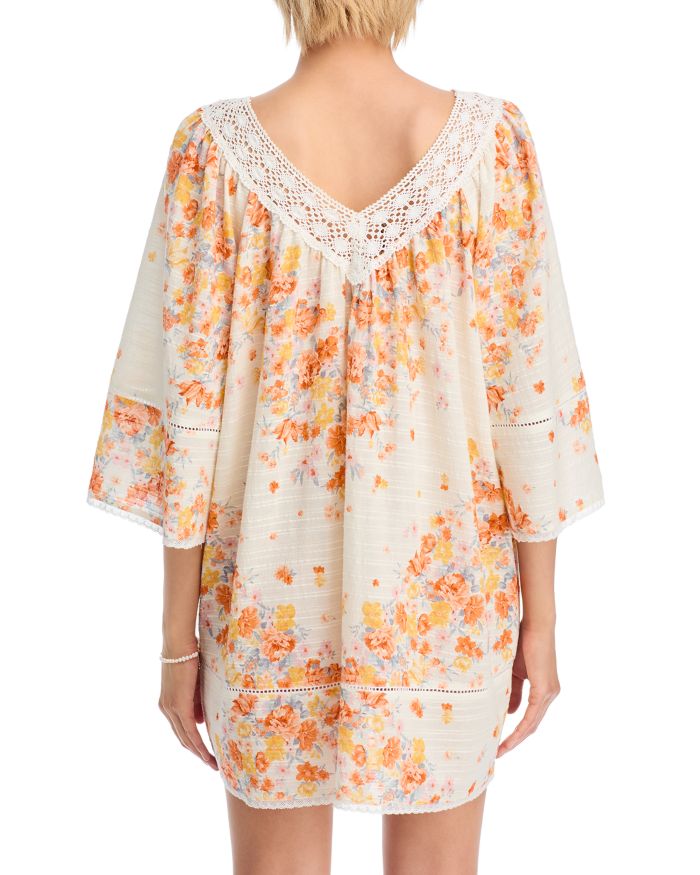 Placed Floral Print Mini Dress