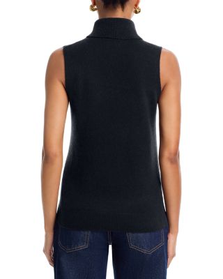 100% Cashmere Split Hem Turtleneck Tank - Exclusive
