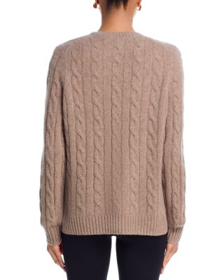 100% Cashmere Cable Knit Crewneck Sweater - Exclusive