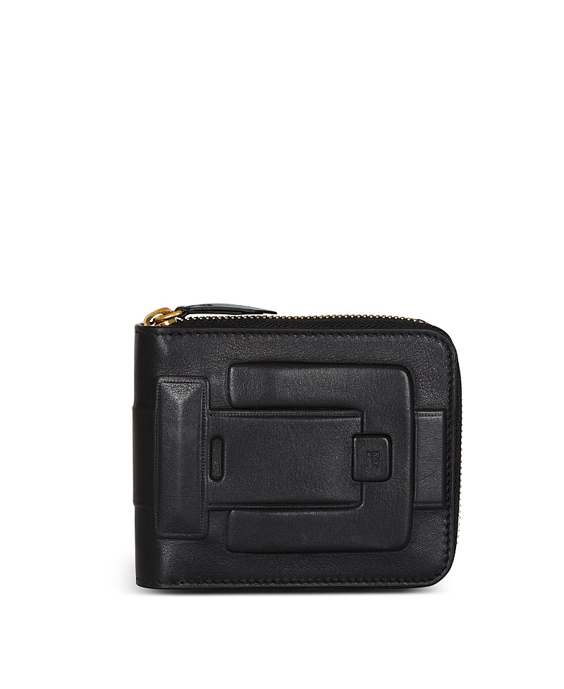 Balmain Anthem Calfskin Leather Card Holder