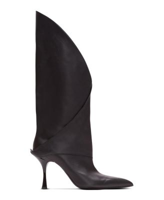 Women's Twist Heeled Leather Boots