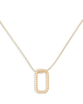 Rope Hexagon Pendant Necklace, 17"
