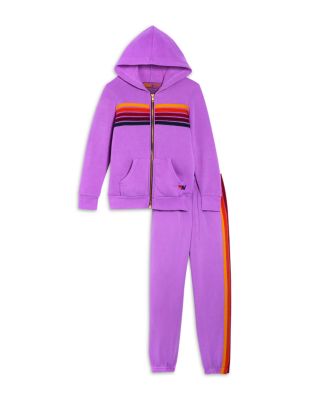 Unisex 5 Stripe Zip Hoodie and Sweatpants - Little Kid, Big Kid
