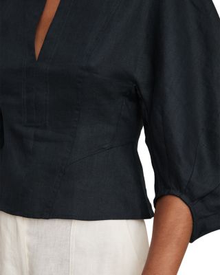 Remi Linen Balloon Sleeve Top