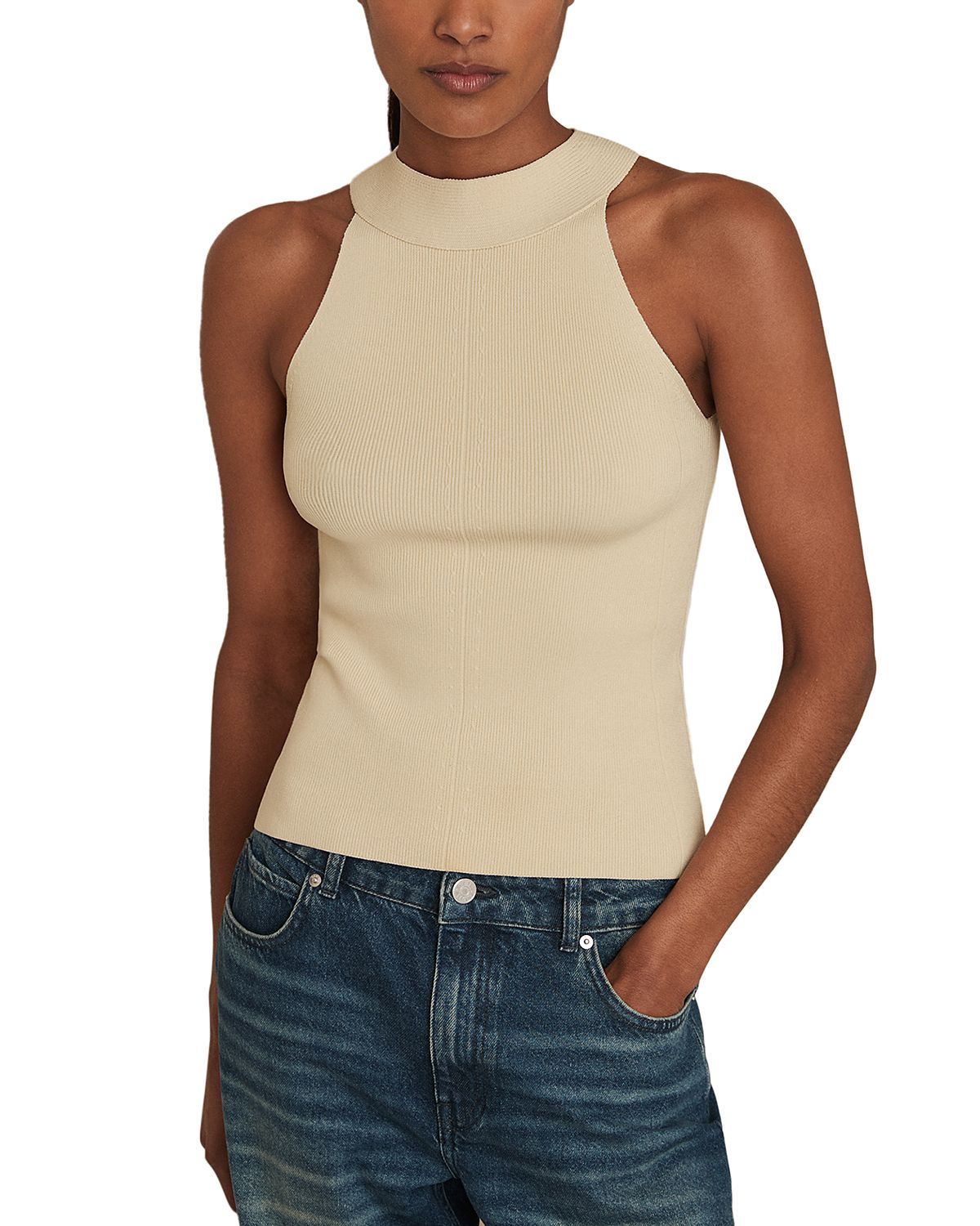 Reiss Lacey High Neck Top