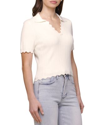 Ribbed Scalloped Edge Top