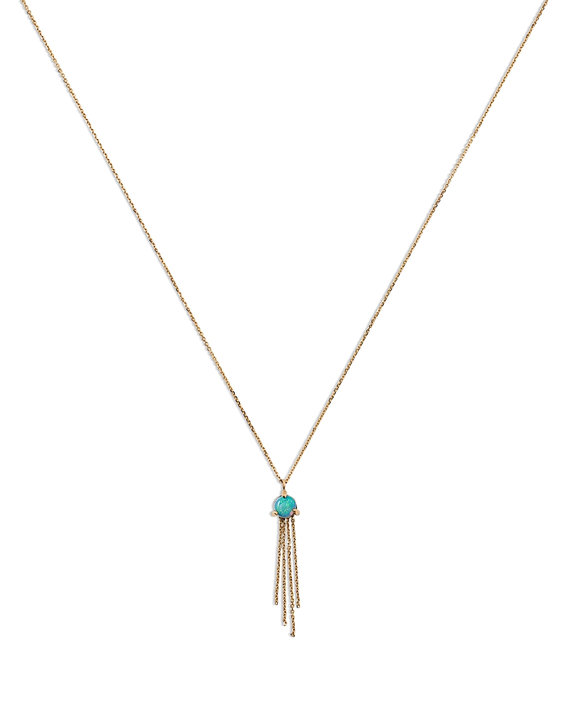 Wwake 14k Yellow Gold Haze Opal & Chain Fringe Pendant Necklace, 16