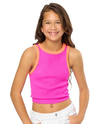  Girls' Contrast Trim Sleeveless Top - Big Kid