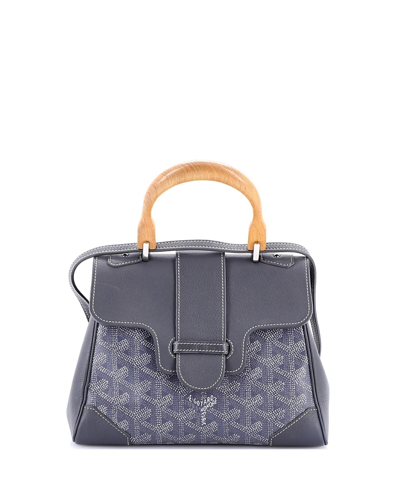Pre-owned Pre-owned Goyard Goyard Mini Saigon Top Handle Bag Coated Canvas With Leather In Gray