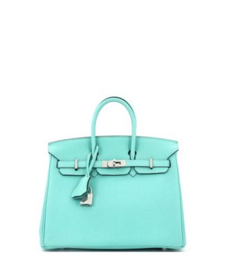 Pre-Owned HERMÈS - Birkin 25 Handbag Blue Togo with Palladium Hardware