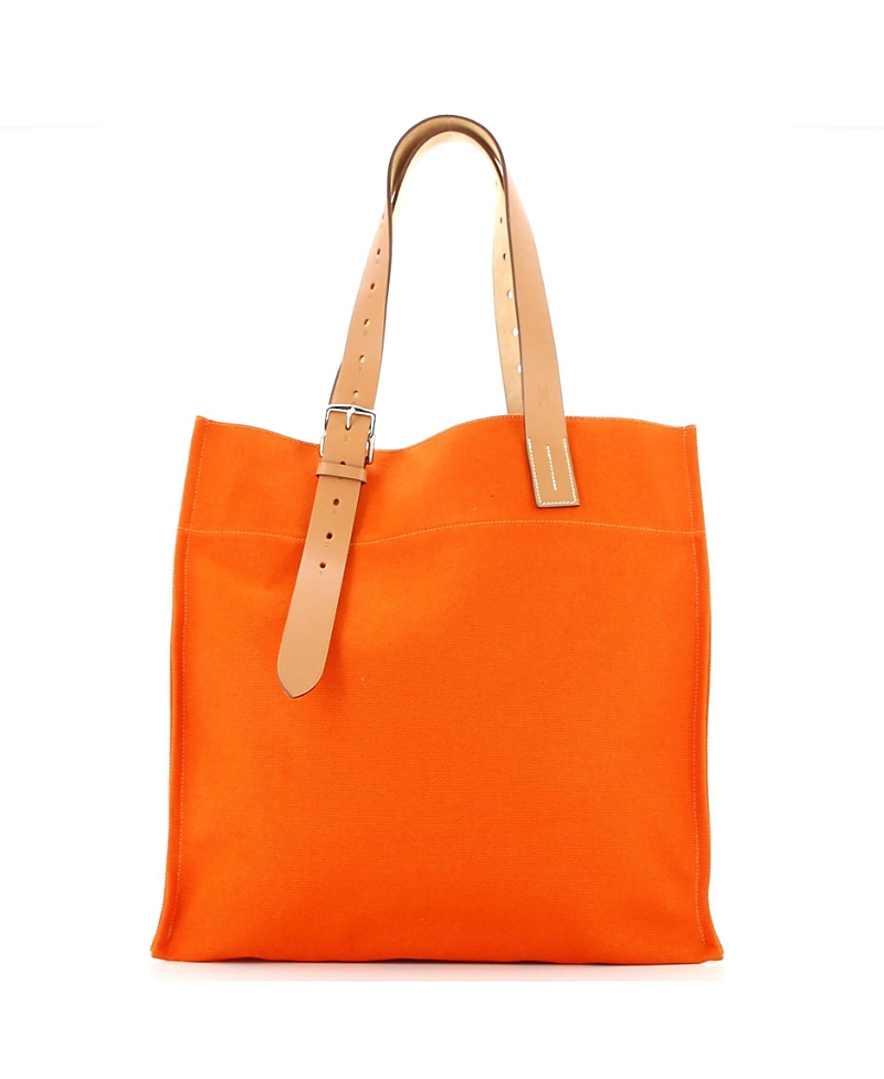 Pre-owned Pre-owned Hermes  Hermes Etriviere Shopping Tote Toile And Leather In Multi