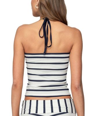 Lorenza Striped Halter Top