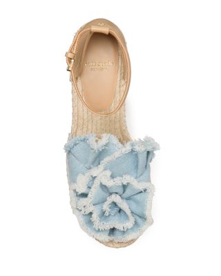 【Kate Spade】Flourish Espadrille Wedge Sandals ◆国内発送◆ Women's Kate Spade New York Flourish Denim Espadrille Wedge
