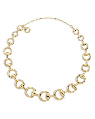 18K Yellow Gold Horsebit Gradient Short Necklace, 13"