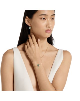 18K Yellow Gold Diamonds & Amazonite Interlocking Bracelet