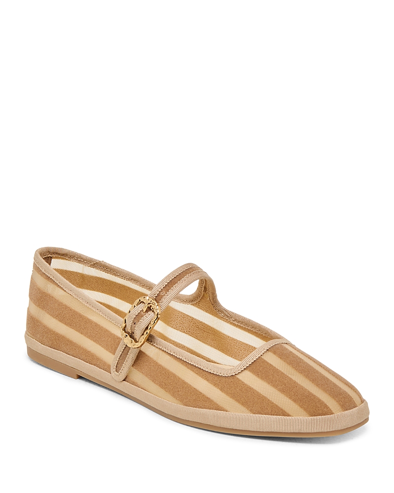 Dolce Vita Tameka Ballet Flats Tan Stripe Mesh