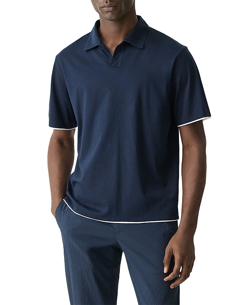 Theory Double Layered Johnny Collar Polo Shirt