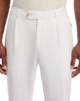 Linen Tapered Pleated Pants