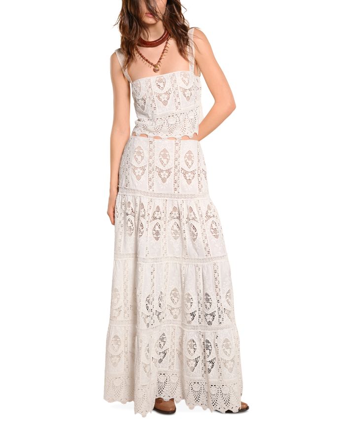 Casablanca Scalloped Lace Top