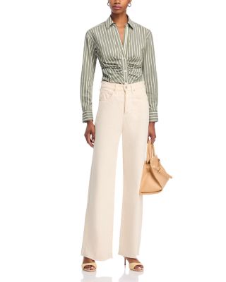 Devra Stripe Center Ruched Shirt