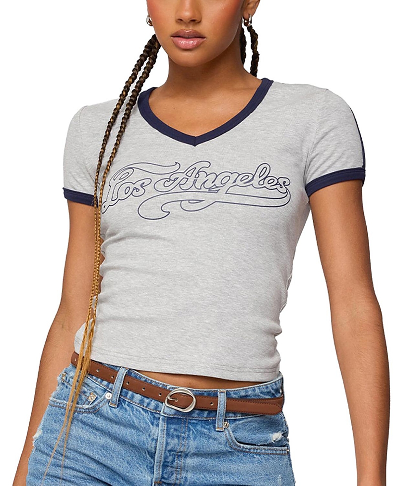 Shop Edikted Los Angeles Contrast T Shirt