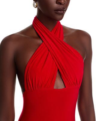 Cross Halter Fishtail Gown