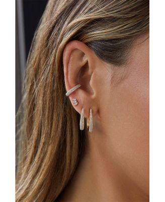 14K Yellow Gold Diamond Maeve Hoop Earrings