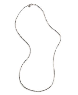 Sterling Silver Box Chain Necklace, 24"